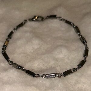 Silver Beaded‎ Link Bracelet